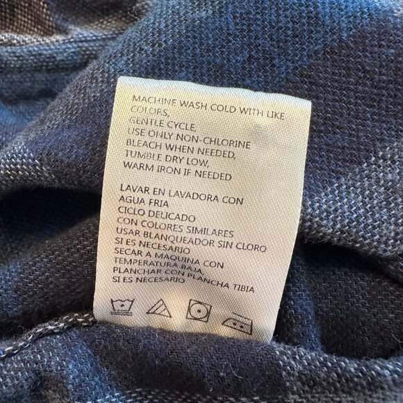 Weatherproof Vintage Mens Blue Plaid 100% Cotton Button-Down Flannel Shirt L - Picture 12 of 13